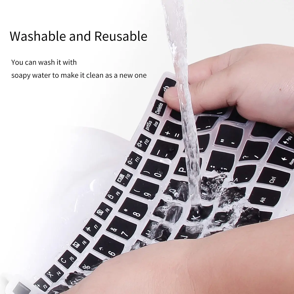 CaseBuy Black Silicone Keyboard Cover Skin for Dell Latitude 3440-2022 Laptops, 14" (35.56 cm) - view 8