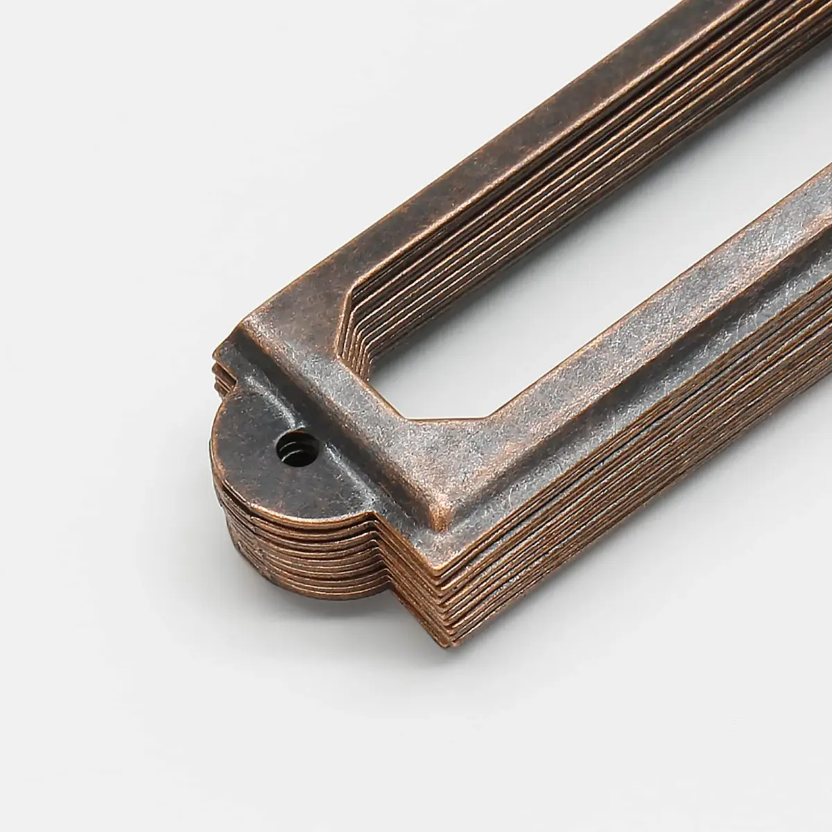 Qjaiune Metal Label Holders 60x17mm Red Bronze (2.36"x0.67") with Screws | Antique Copper Finish, Rust-Resistant, 50-Pack - view 5