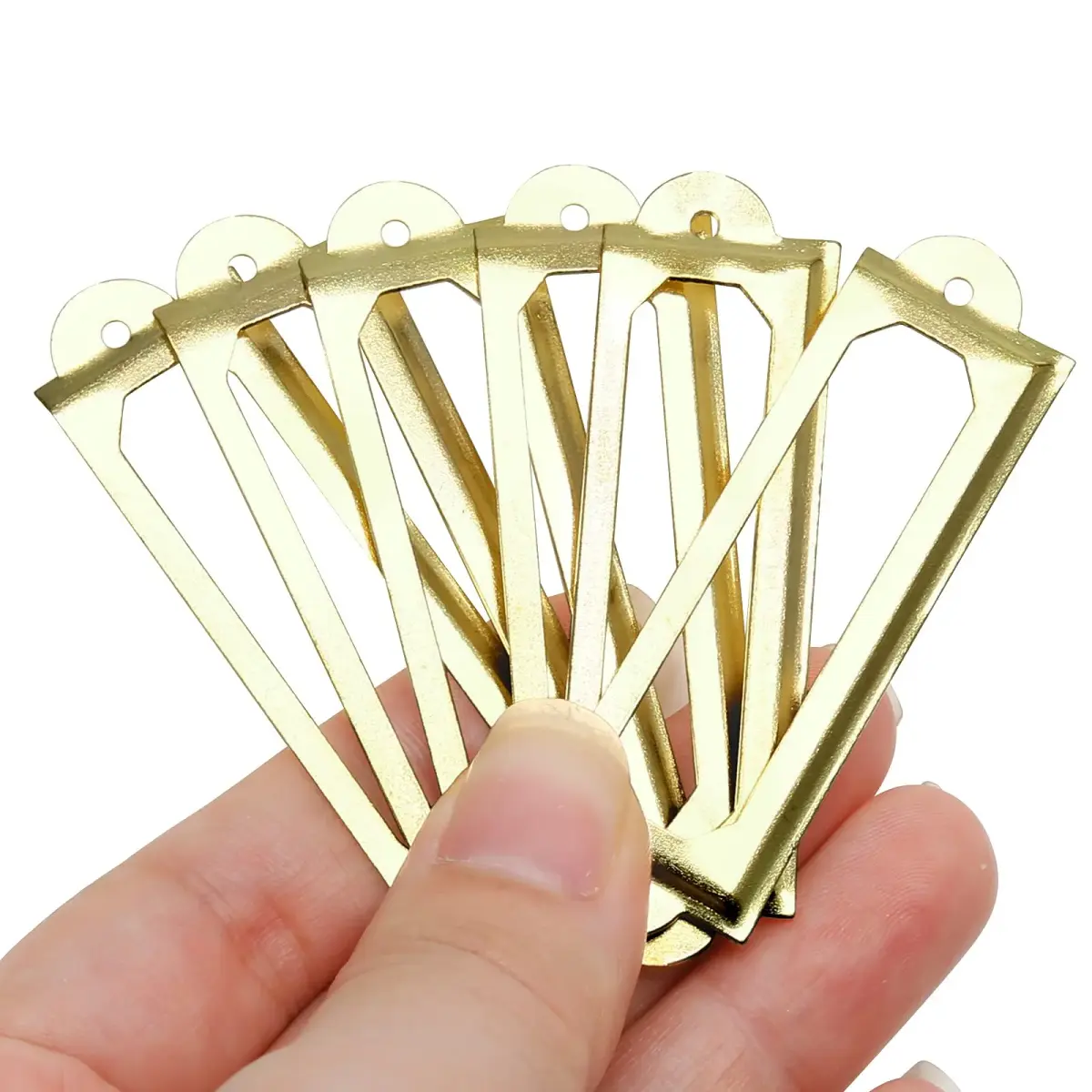 Qjaiune Gold Metal Label Holders 60x17mm (2.36"x0.67") with Screws | Rust-Resistant Iron for Cabinets & Drawers - view 4