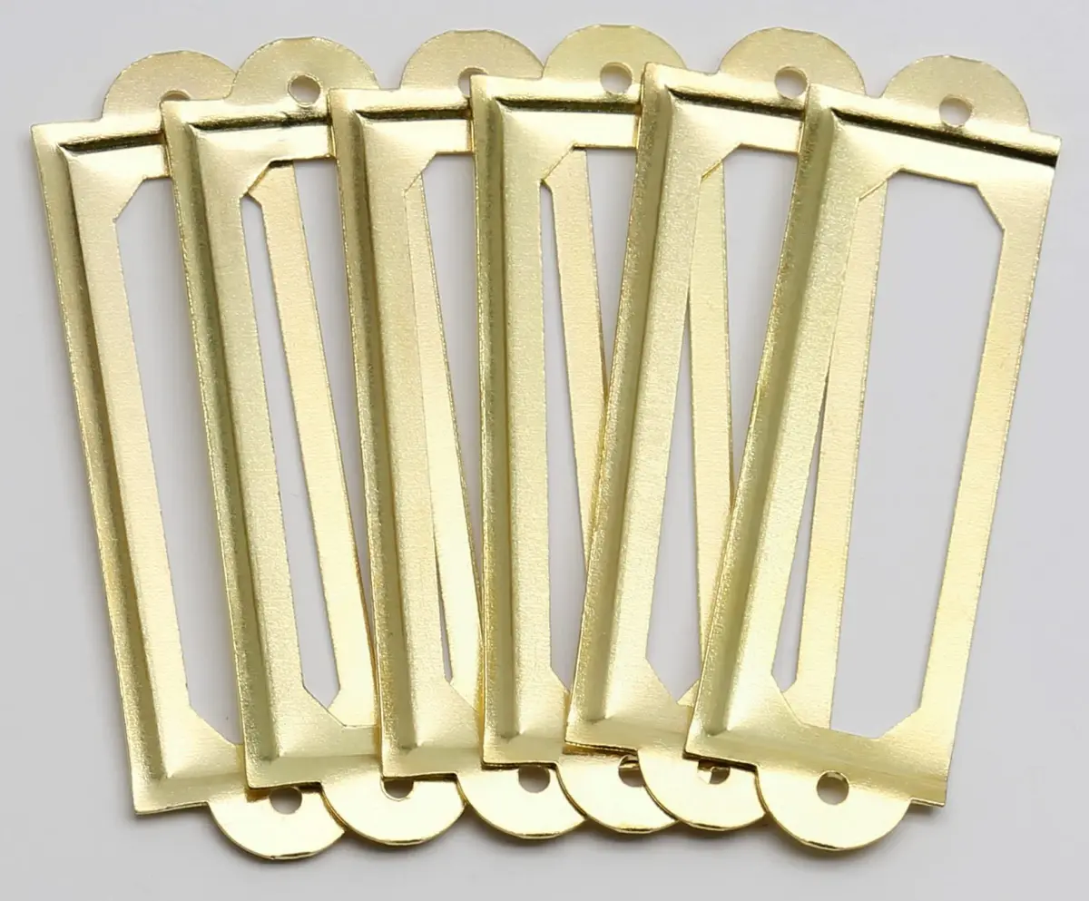 Qjaiune Gold Metal Label Holders 60x17mm (2.36"x0.67") with Screws | Rust-Resistant Iron for Cabinets & Drawers - view 6