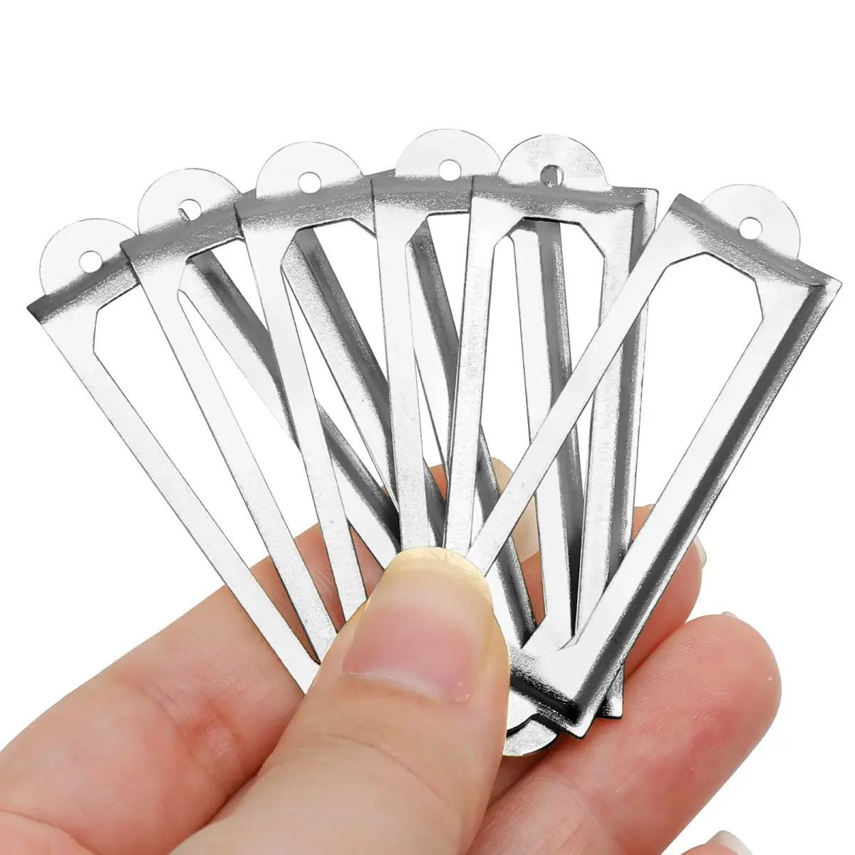 Qjaiune Silver Metal Label Holders 50 PCS | Rust-Resistant Iron with Screws - view 4