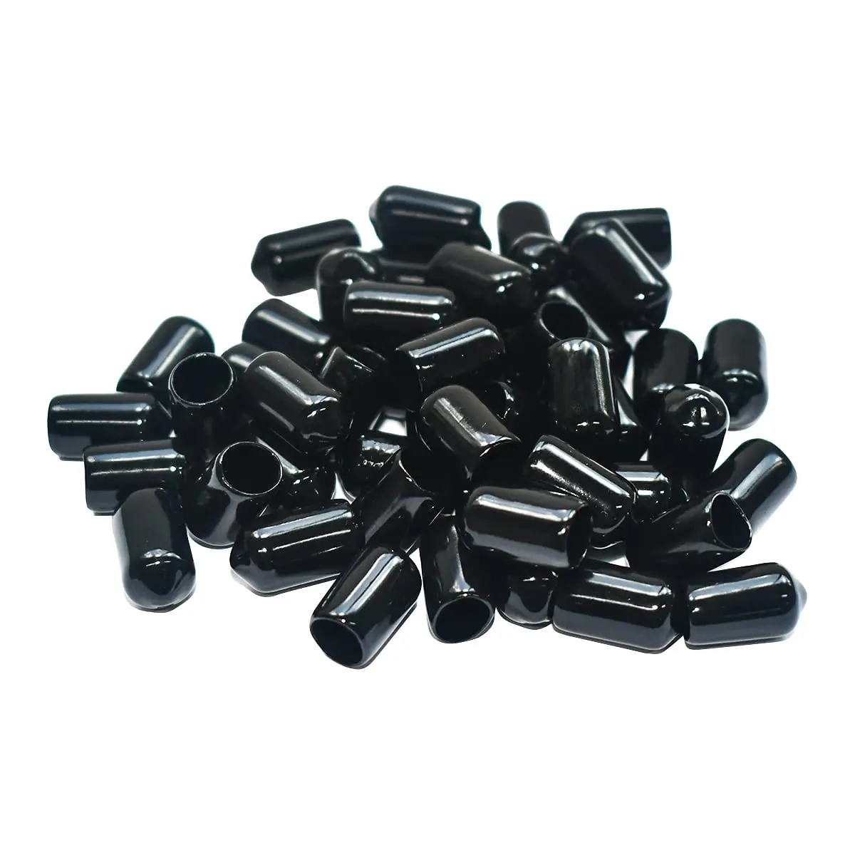 yuntop 50pcs Black Rubber End Caps for 8mm-8.5mm (5/16 Inch) Screws, Tubes, Pipes | Protective Thread Covers - main product image
