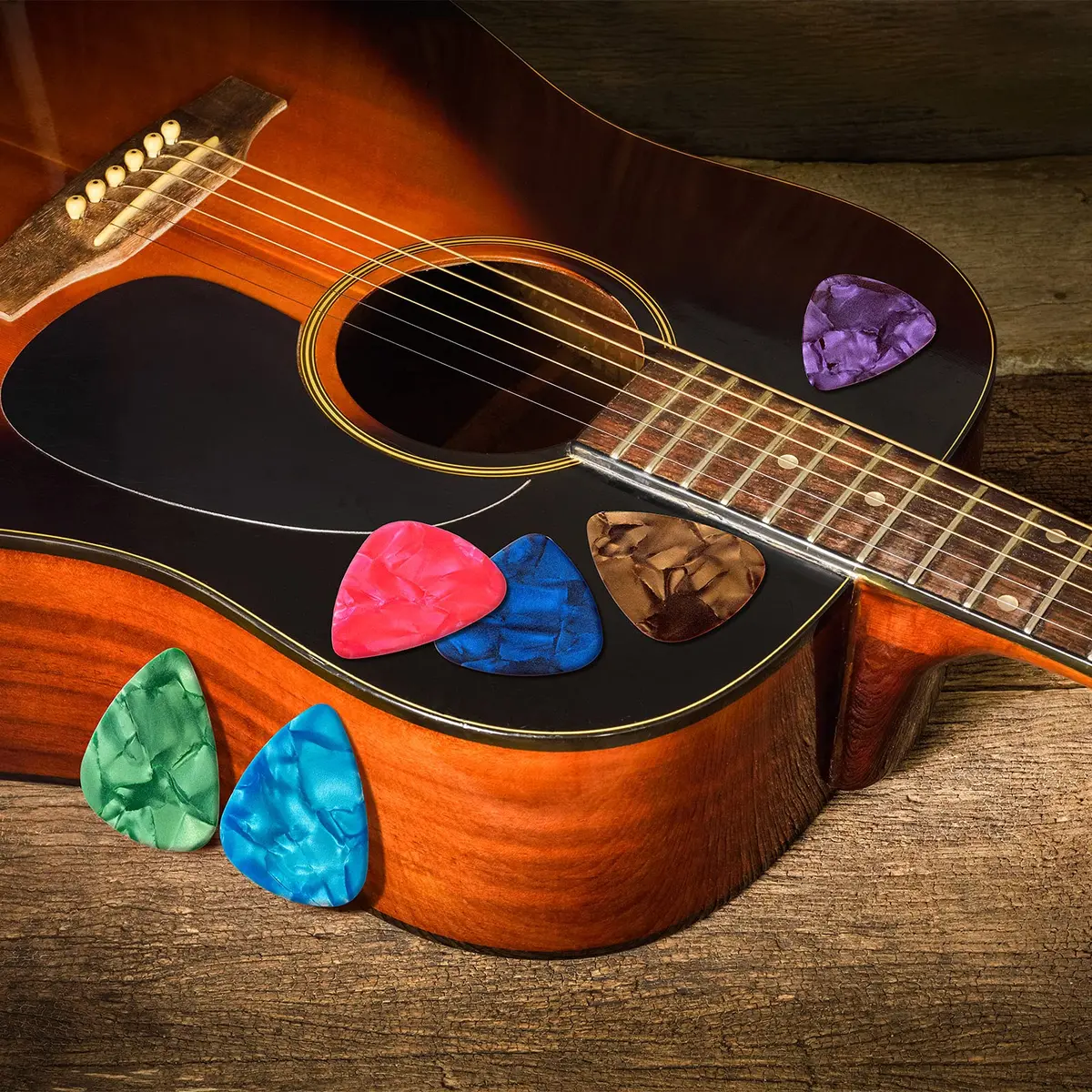 Maasechs Sublimation Blank Guitar Pick Set, 0.46mm, 0.71mm, 0.96mm | Customizable Aluminum Picks for Guitar & Bass - view 5