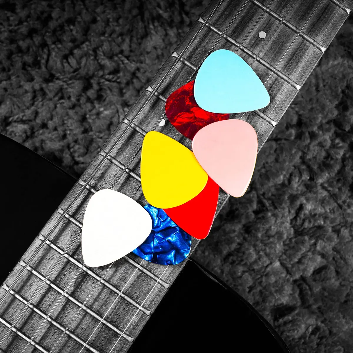 Maasechs Sublimation Blank Guitar Pick Set, 0.46mm, 0.71mm, 0.96mm | Customizable Aluminum Picks for Guitar & Bass - view 2