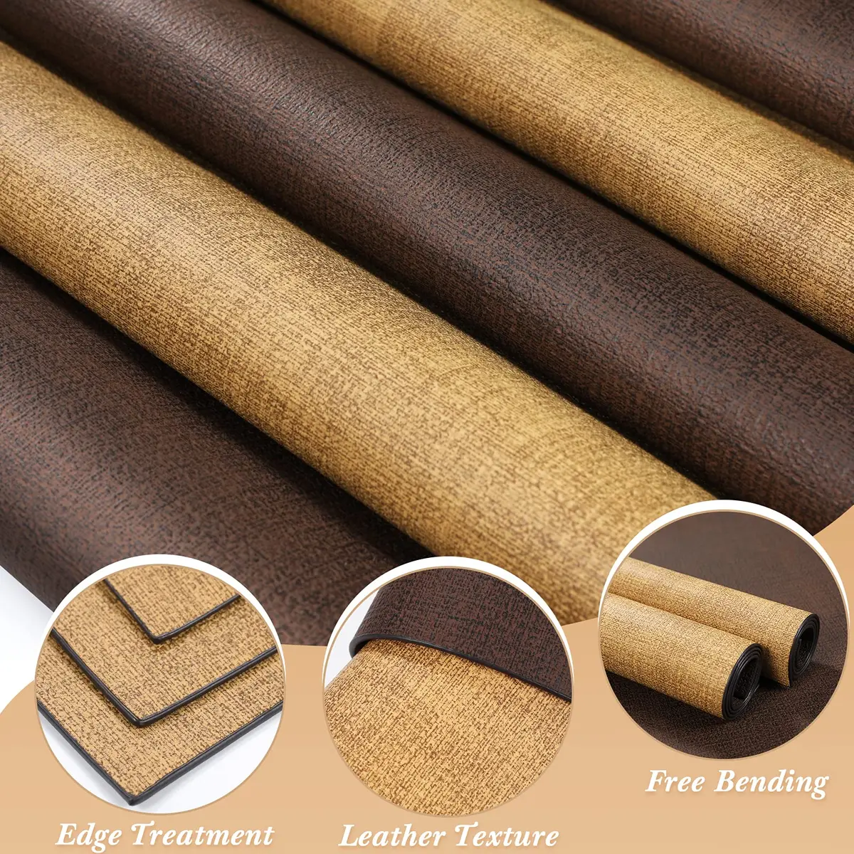 SUEH DESIGN Leather Placemats Set of 6 | Elegant Heat & Water Resistant Table Mats - view 5