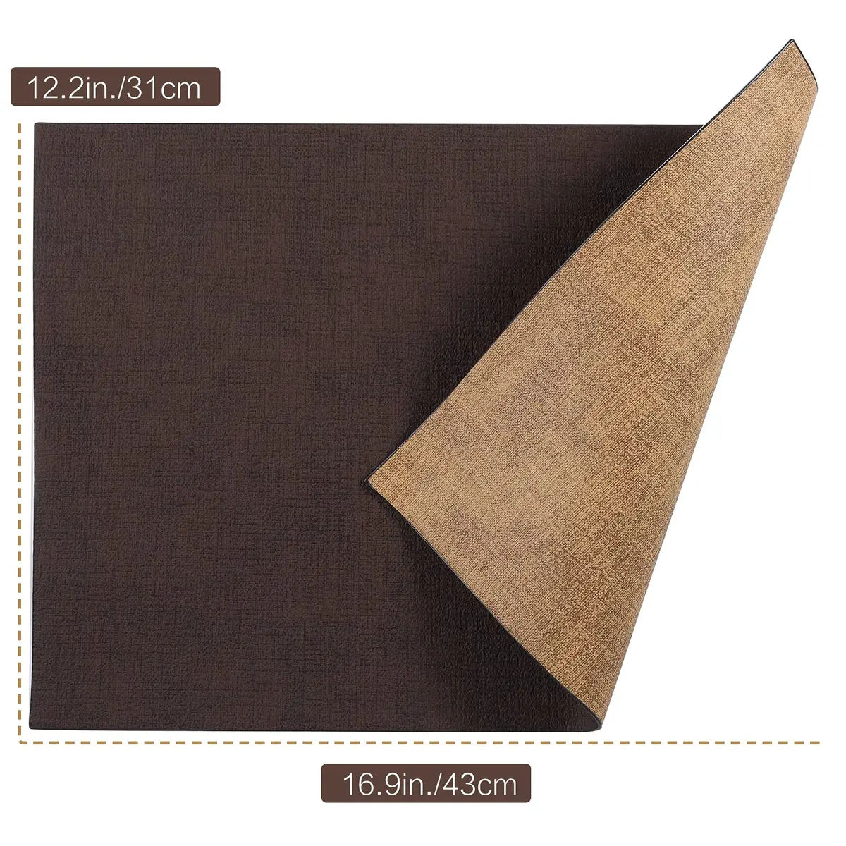 SUEH DESIGN Leather Placemats Set of 6 | Elegant Heat & Water Resistant Table Mats - view 7