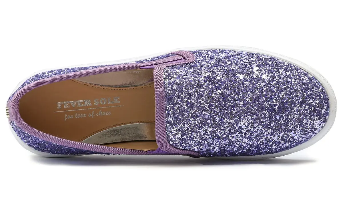 FEVERSOLE Women's Fashion Slip-On Sneakers 8 M US | Casual Flat Loafers Lavender - view 4
