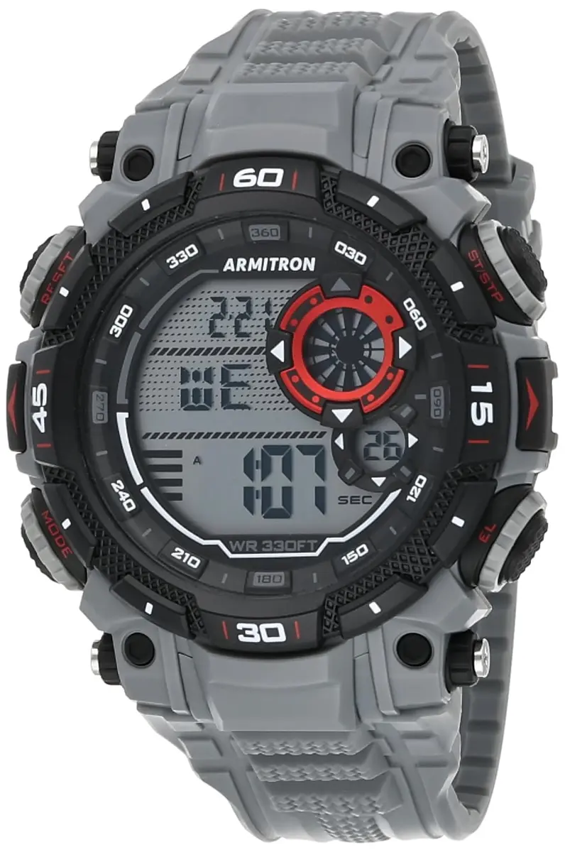 Armitron Sport Men's Digital Chronograph Resin Strap Watch, 40/8397 | Water-Resistant 100M for Fitness & Daily Use - main product image