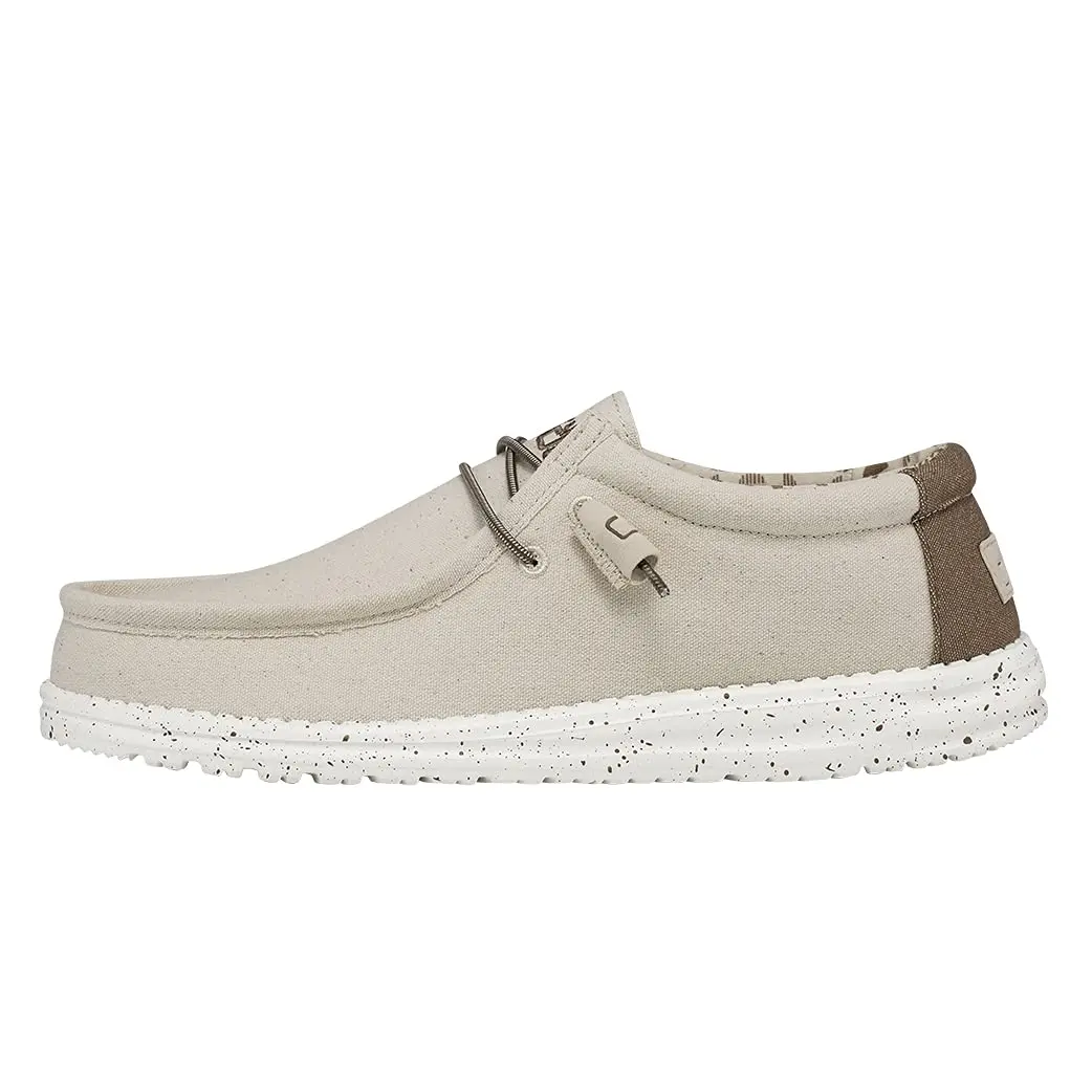 HEYDUDE Men's Wally Stretch Ivory Size 13 | Men’s Shoes | Loafers & Slip-Ons | Comfortable & Light-Weight - main product image