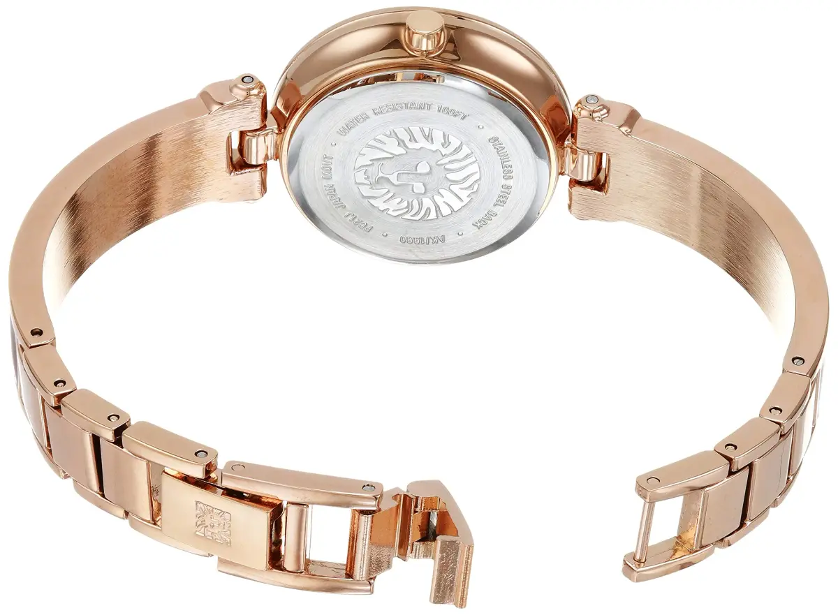 Anne Klein Women's Rose Gold-Tone Bangle Watch with Diamond Dial | 28mm Case - view 3