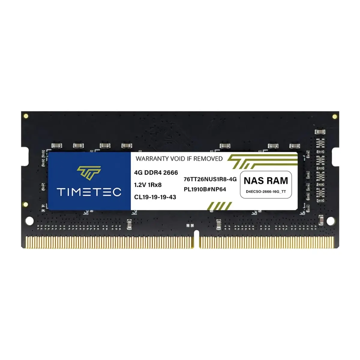 Timetec DDR4-2666 4GB SODIMM RAM | Compatible with Synology NAS Models - main product image