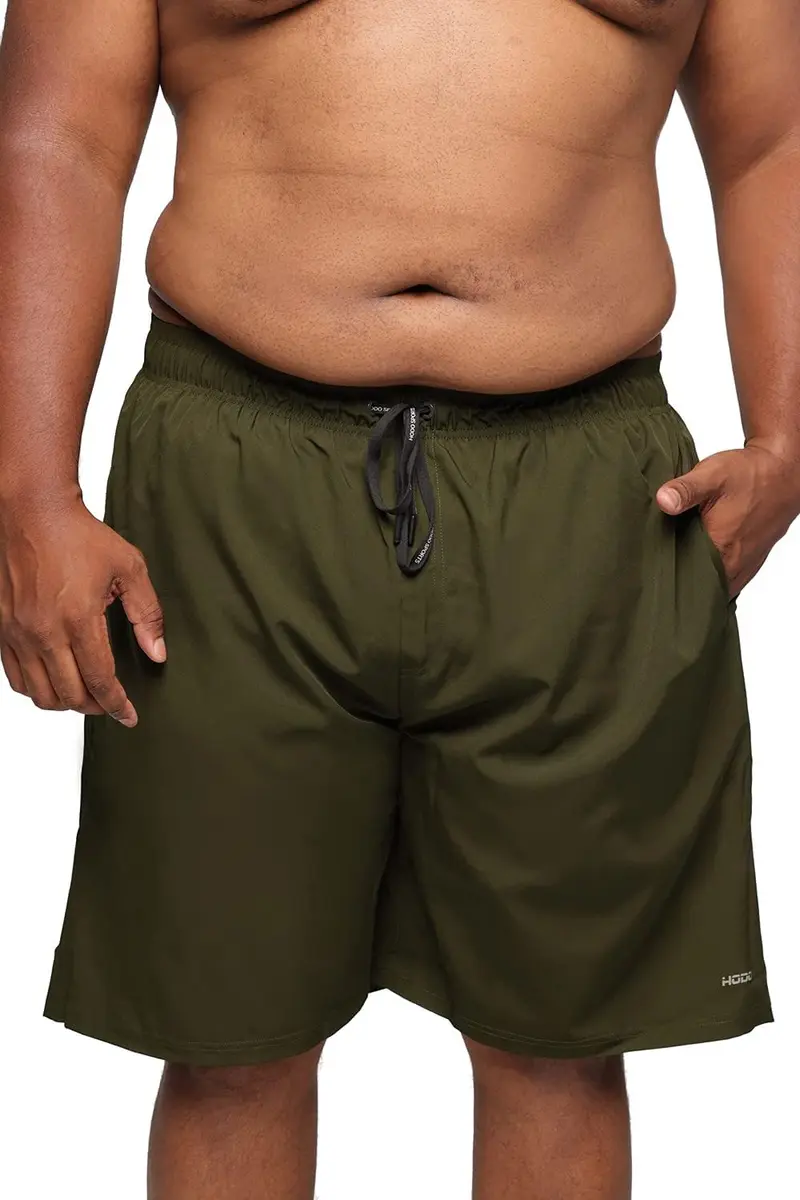 HOdo Big & Tall Swim Trunks 11 inch Army Green | Quick-Dry 4-Way Stretch Water Shorts for Men Plus Size 2X-7X - main product image