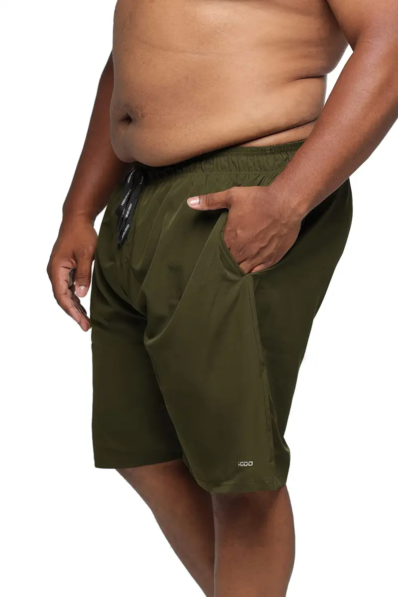 HOdo Big & Tall Swim Trunks 11 inch Army Green | Quick-Dry 4-Way Stretch Water Shorts for Men Plus Size 2X-7X - view 2
