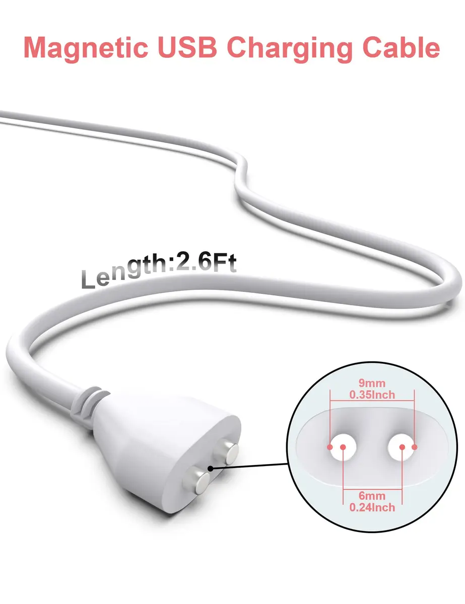Bicmice Magnetic USB DC Charger Cable 6mm (0.24in) | Pure Copper Core, White - view 5