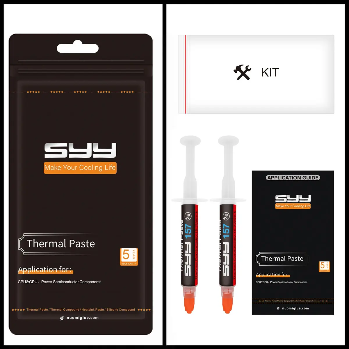 SYY Thermal Paste 6g CPU Compound with Toolkit for CPU/GPU/All Coolers | Carbon-Based, Easy to Apply, Long-Lasting Cooling - view 4