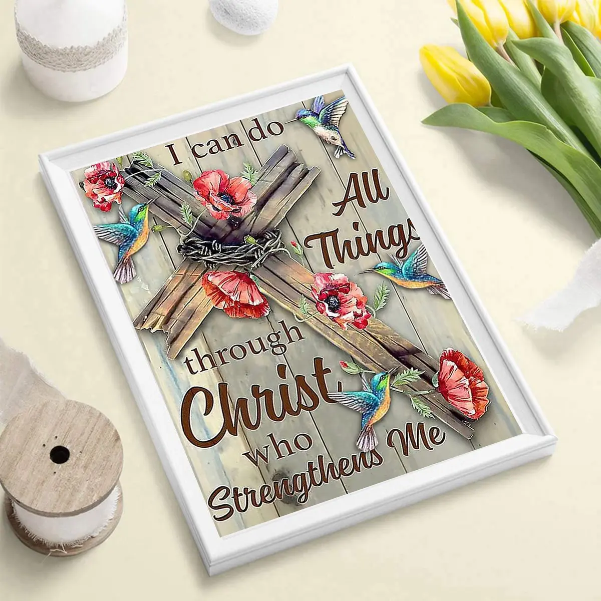 Clendo Christ Diamond Painting Kit for Adults, 5D Full Drill Resin Gem Art with Crucifix Design, 30x40cm | DIY Craft for Home Wall Decor - view 2