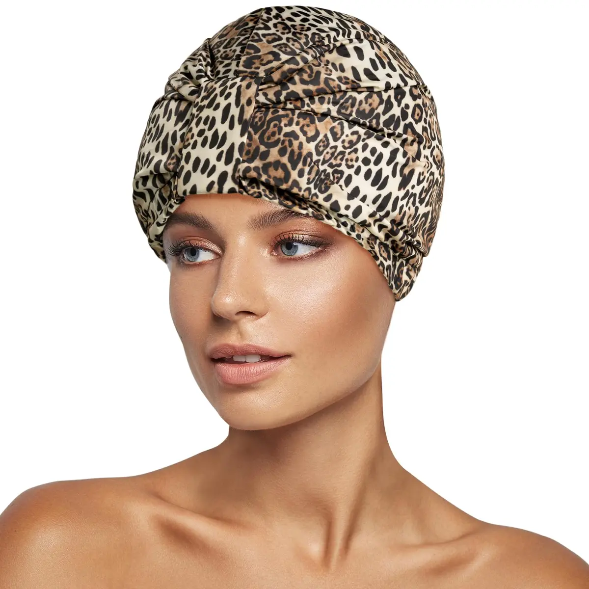 INNELO Shower Cap for Women Reusable Waterproof, Double Layer, Satin Lined | Keeps Hair Dry & Stylish (70-120 chars) - main product image