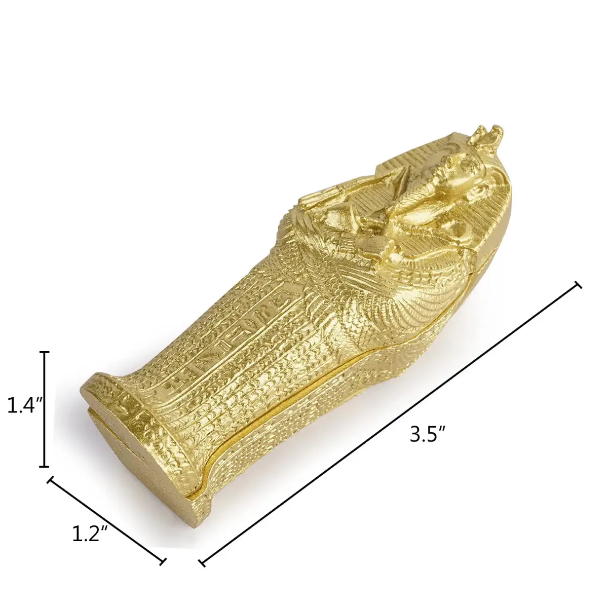 Kocris Casa Mummy Gold Coffin Aquarium Ornament 8.9cm (3.5") | Egyptian Fantasy Decor for Fish Tanks - view 5