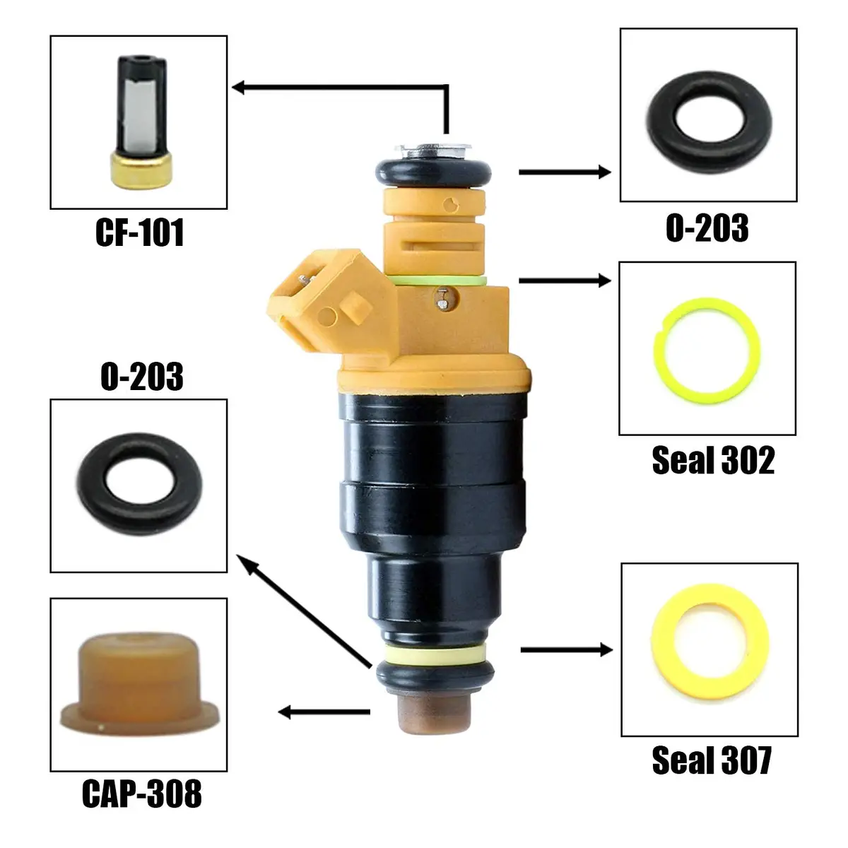 HiSport Fuel Injector Rebuild Service Kits for Universal EV1 Engines | Compatible with Common Injectors - view 3