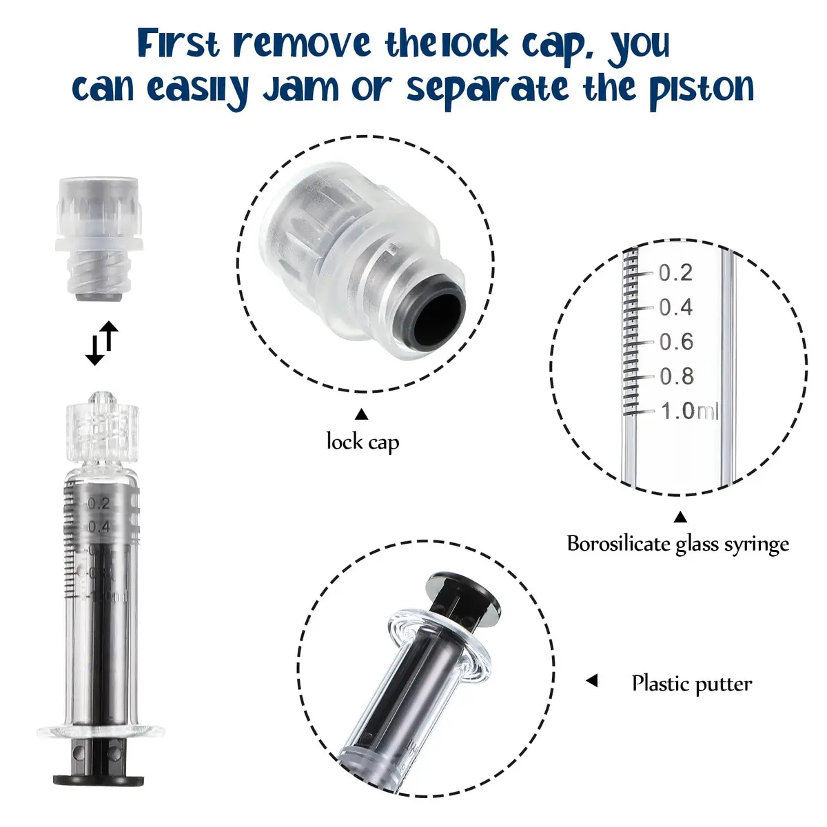 Nuanchu 12 Pack 1ml Glass Syringes with Blunt Needles | Industrial & Artistic Use, Non-Medical - view 3