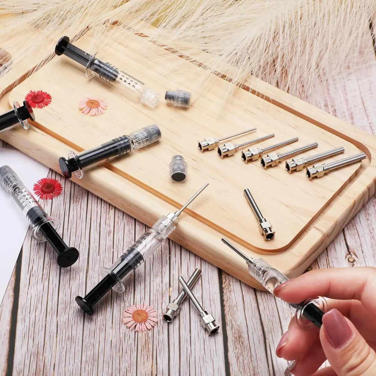 Nuanchu 12 Pack 1ml Glass Syringes with Blunt Needles | Industrial & Artistic Use, Non-Medical - view 4