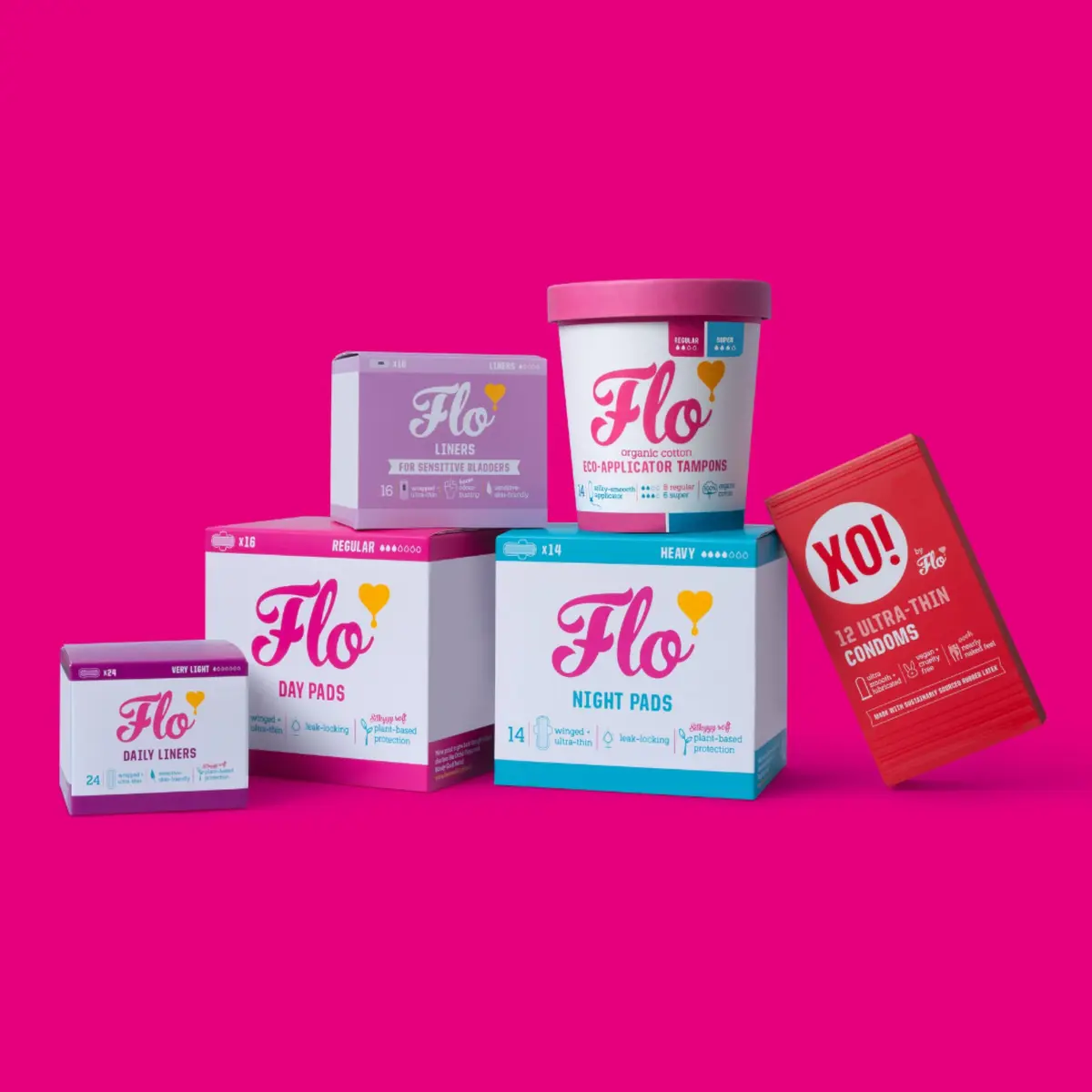 FLO Night Menstrual Pads 14 Count (Pack of 1) | Organic Bamboo Period Pads for Heavy Flow - view 8