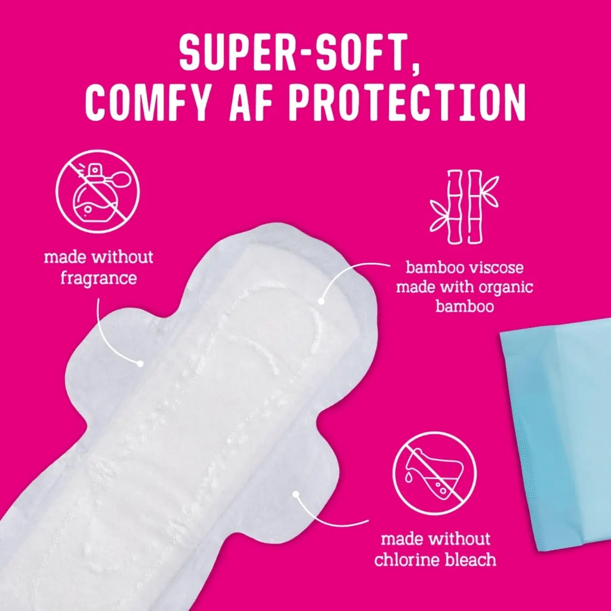 FLO Night Menstrual Pads 14 Count (Pack of 1) | Organic Bamboo Period Pads for Heavy Flow - view 2