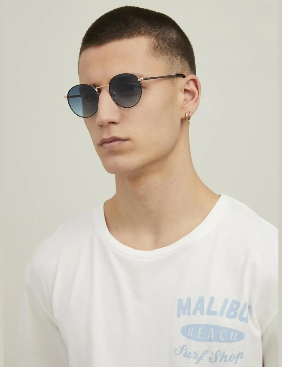 JACK & JONES Male Right Pointed Sunglasses, Gold, One Size | Modern & Comfortable for Men - view 4