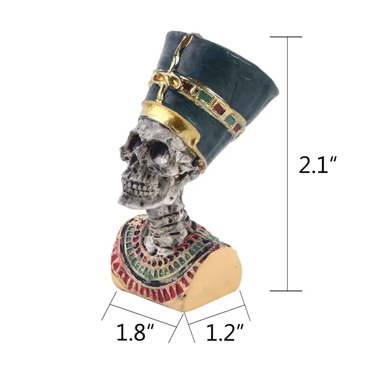Kocris Casa Ancient Egypt Priest Skull Decoration for Aquariums & Terrariums | 5.33cm (2.1" H) Resin Sculpture - view 5