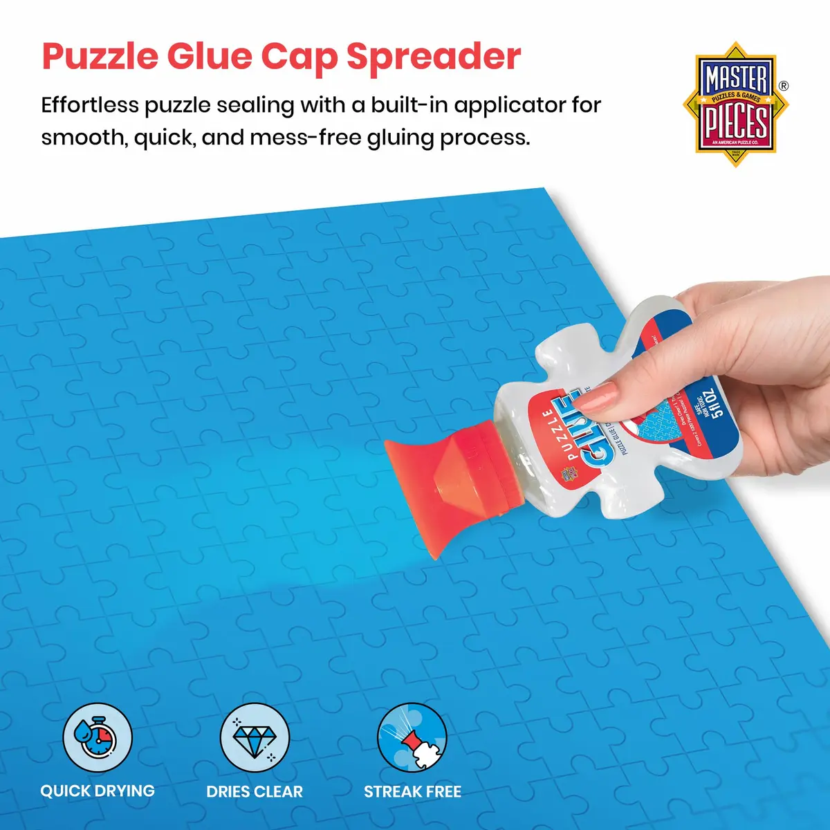 Masterpieces Puzzle Glue 5oz Shaped Bottle - Clear - Vibrant Artwork & Durable Pieces for Teens & Adults - view 2