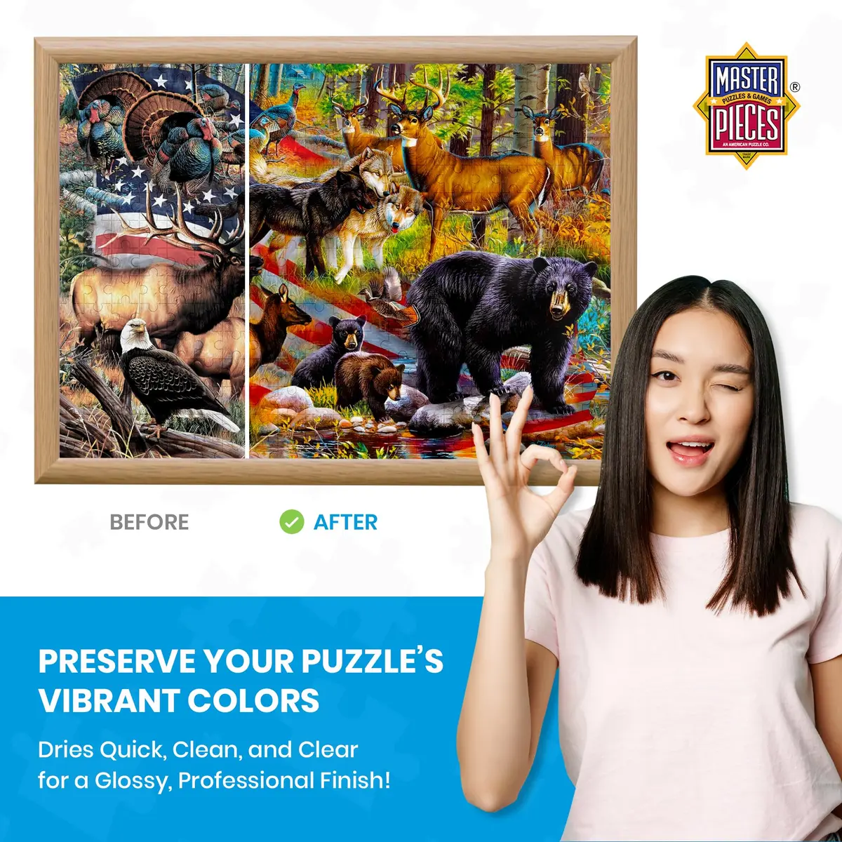 Masterpieces Puzzle Glue 5oz Shaped Bottle - Clear - Vibrant Artwork & Durable Pieces for Teens & Adults - view 3