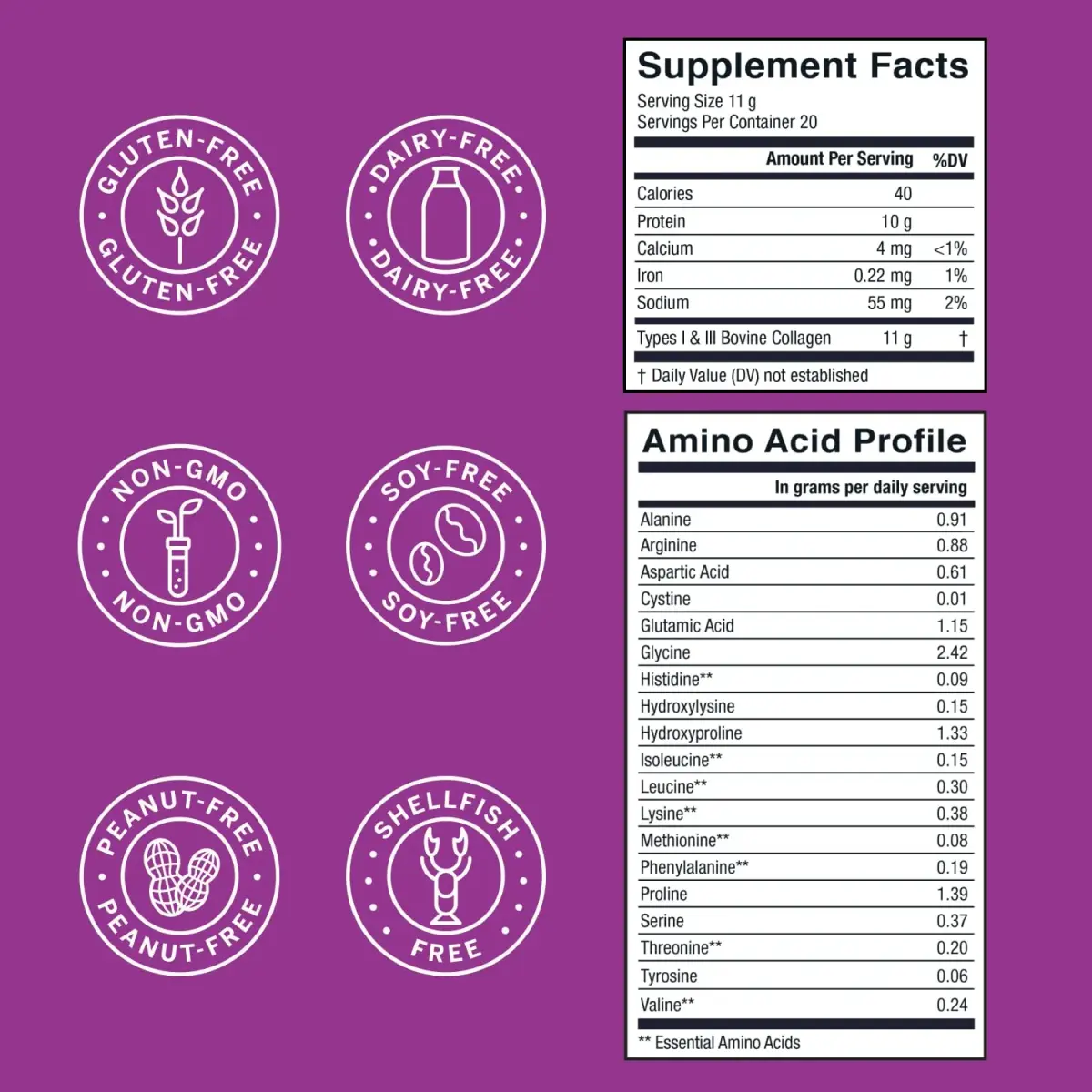 Live Conscious Collagen Powder Hydrolyzed Collagen Peptides Type I & III 203g (7.8 oz) | Supports Skin, Hair, Nails & Joints - view 5
