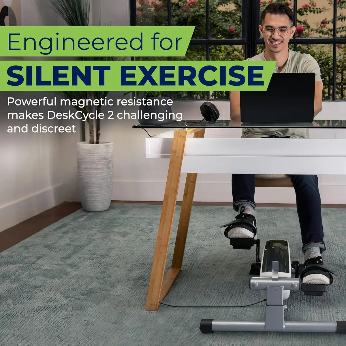 DeskCycle 2 Under Desk Bike Pedal Exerciser | Whisper-Quiet, Adjustable Resistance, Low Pedal Height - view 8