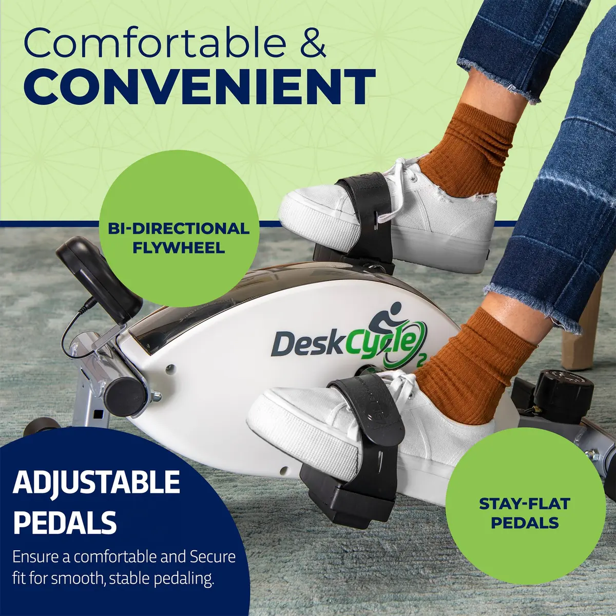 DeskCycle 2 Under Desk Bike Pedal Exerciser | Whisper-Quiet, Adjustable Resistance, Low Pedal Height - view 3