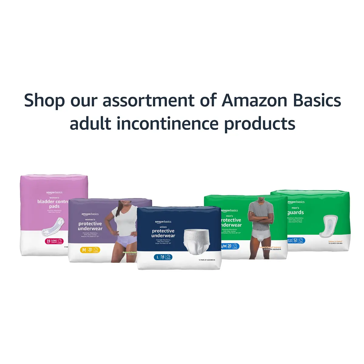 Amazon Basics Maximum Absorbency Incontinence Underwear for Women, Medium, Lavender, 60 Count | Dri-Fit Technology for Bladder Leak Protection - view 7
