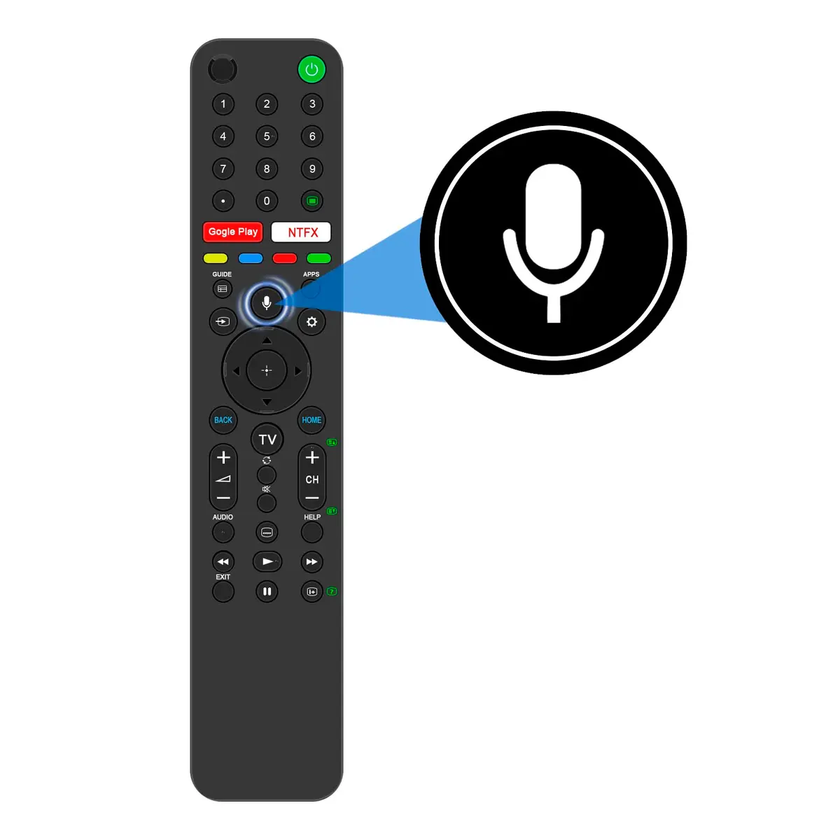 WINFLIKE RMF-TX500P RMF-TX500T Replacement Voice Remote Control for Sony TV | Compatible with Sony Bravia Models - view 4