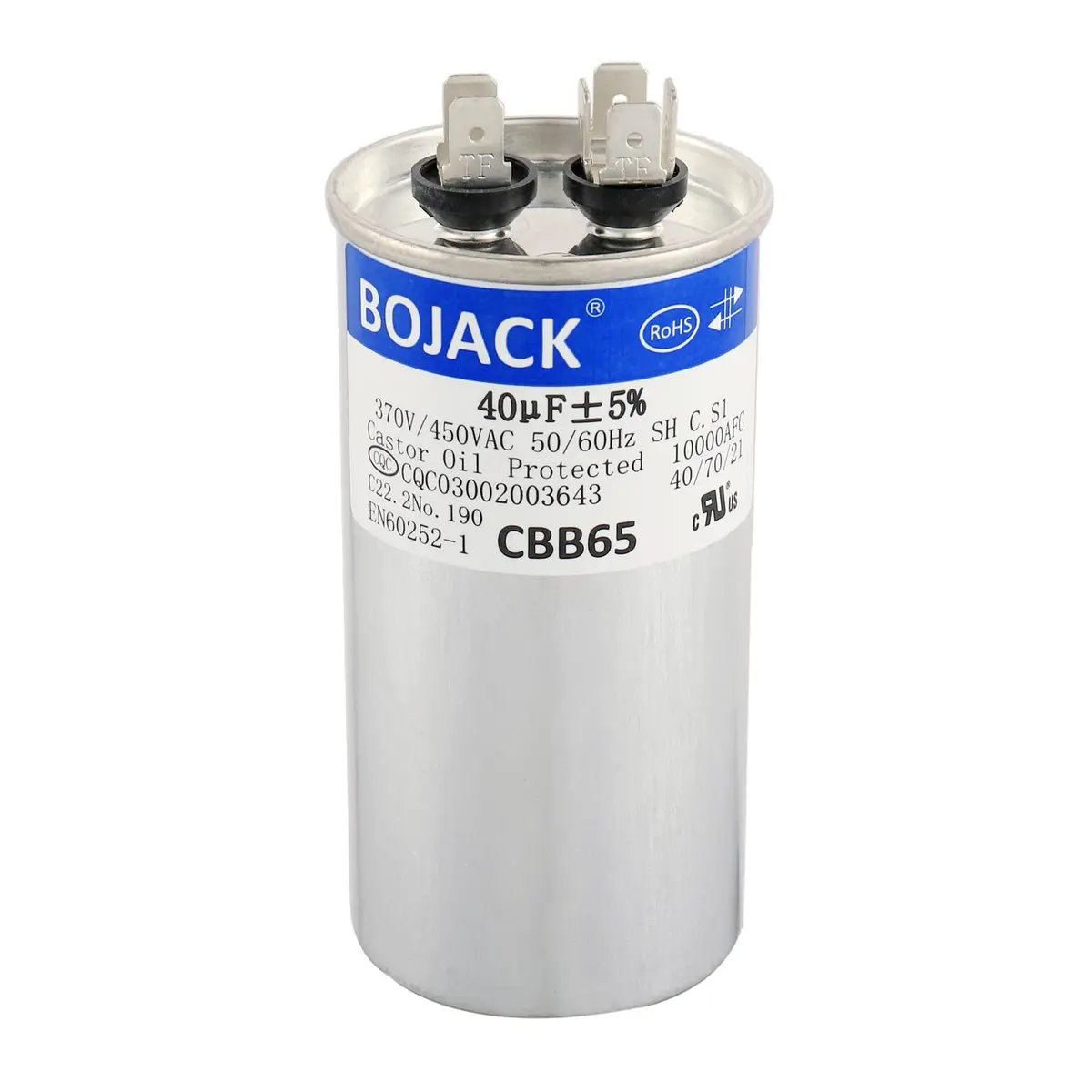 BOJACK 40 μF 370V 450VAC CBB65 Capacitor for Motors & Fans | Heat-Resistant, Anti-Explosion - main product image