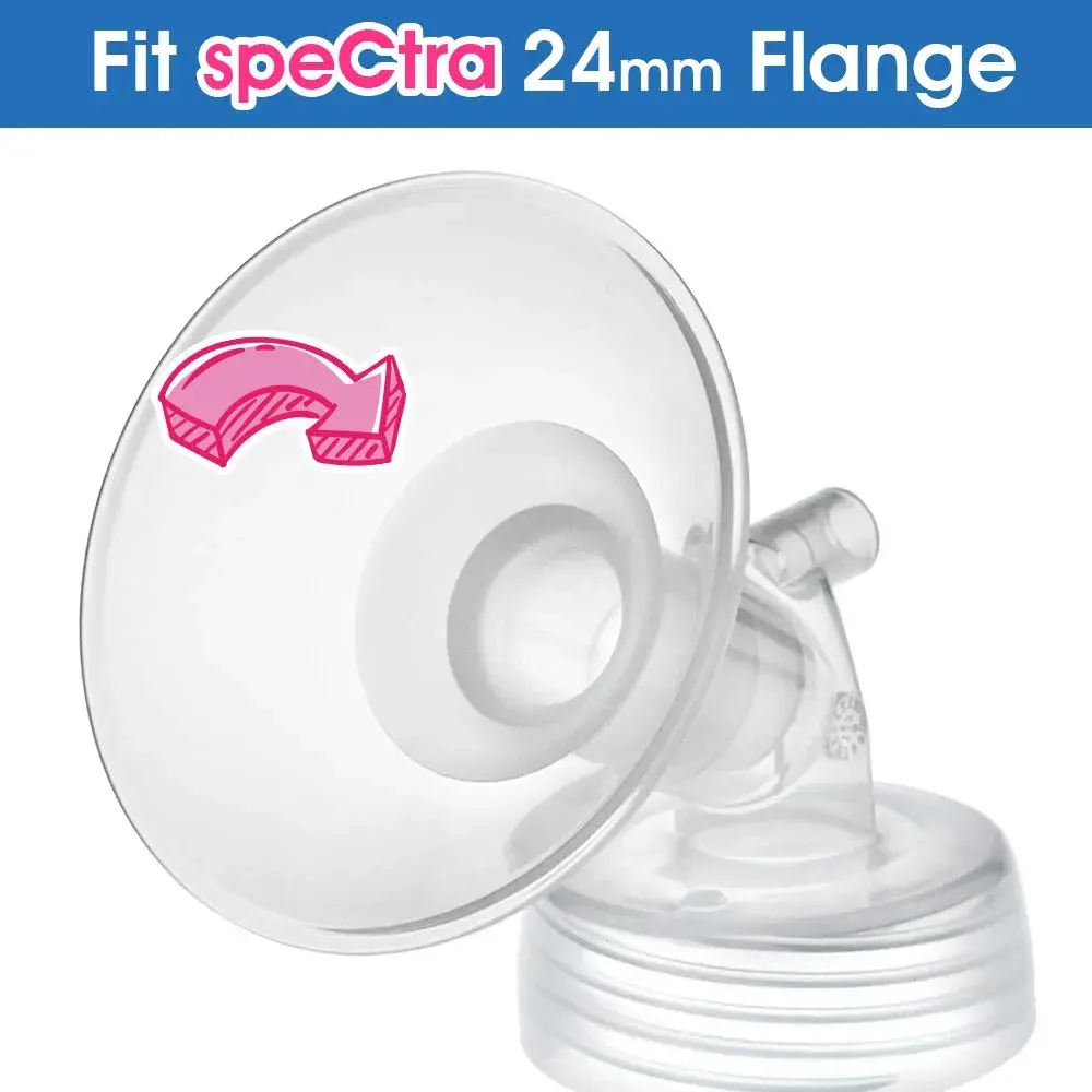 Maymom 21 mm Flange Insert for Medela & Spectra Shields | Reduces Nipple Tunnel to 21 mm (2-Pack, Semi-Clear) - view 5