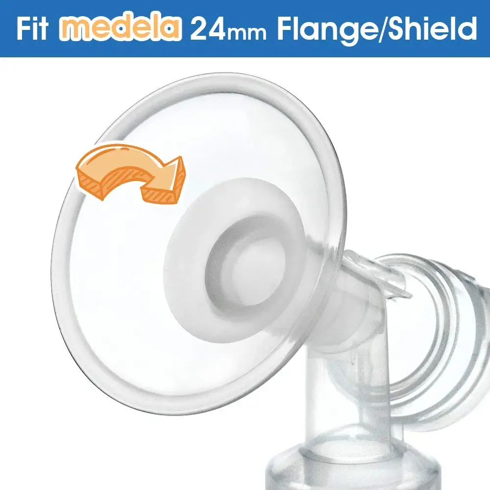 Maymom 21 mm Flange Insert for Medela & Spectra Shields | Reduces Nipple Tunnel to 21 mm (2-Pack, Semi-Clear) - view 4