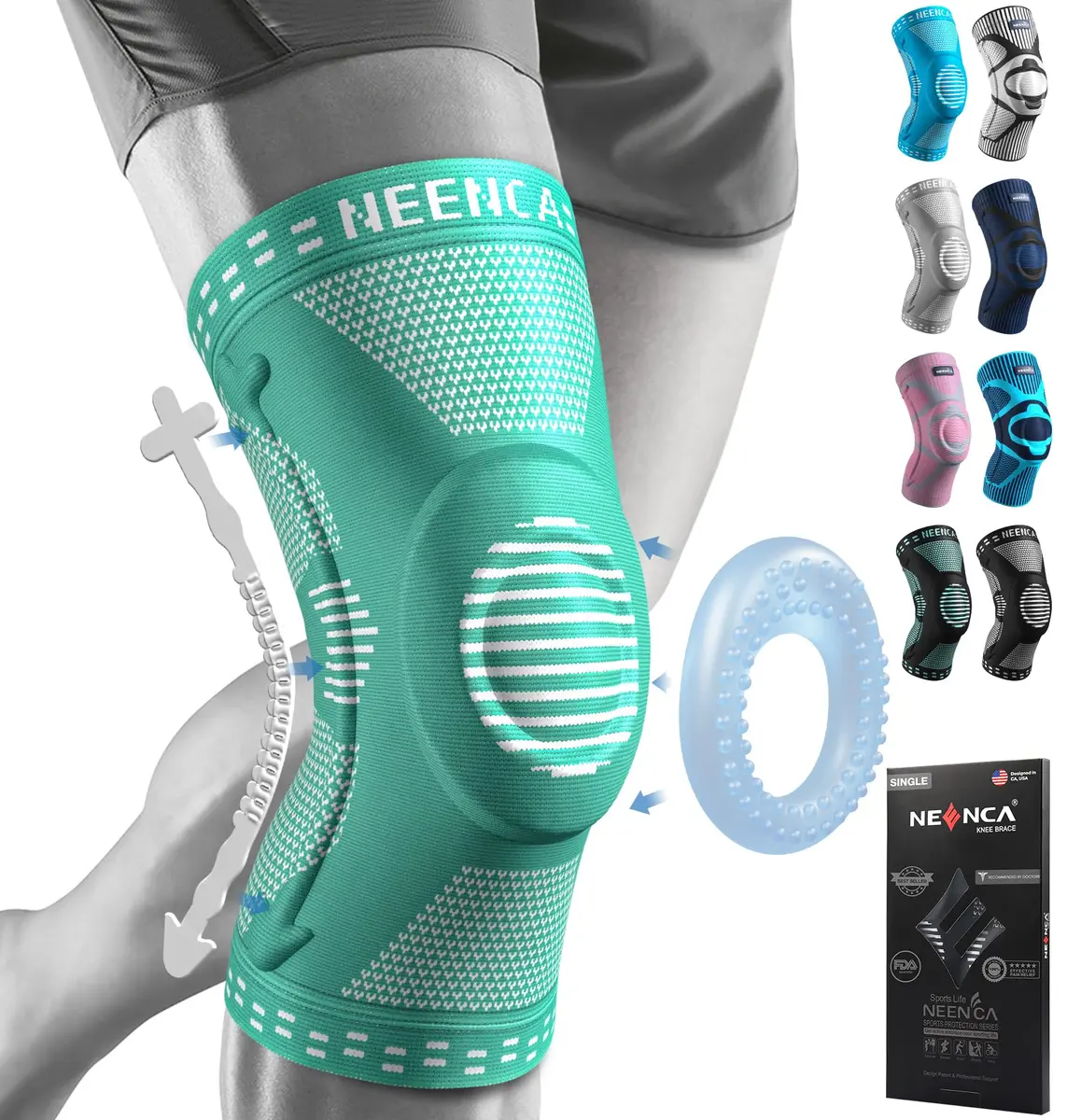 NEENCA Professional Knee Brace, Medical Support for Women & Men Relief | Patella Gel Pad & Stabilizers - main product image