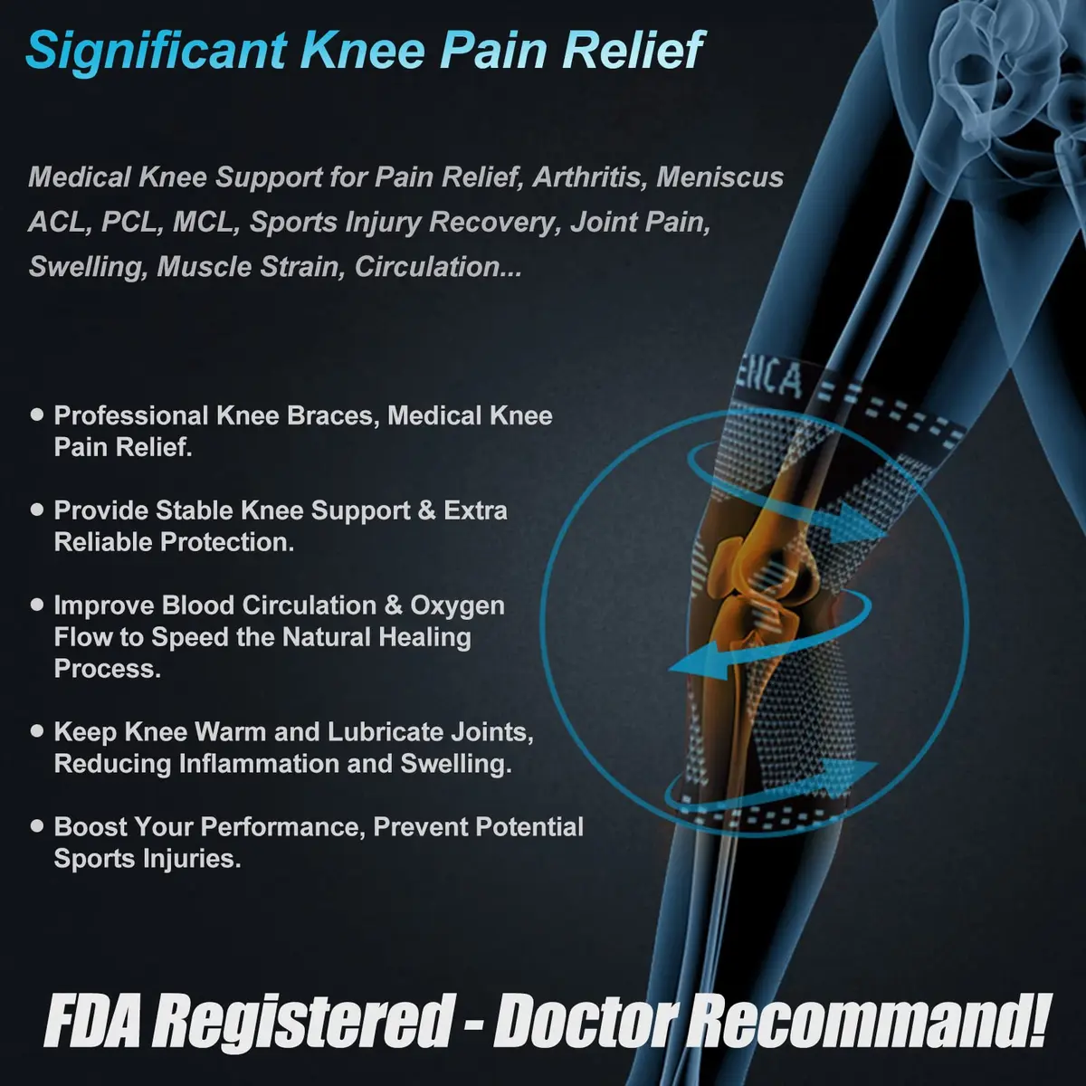 NEENCA Professional Knee Brace, Medical Support for Women & Men Relief | Patella Gel Pad & Stabilizers - view 4