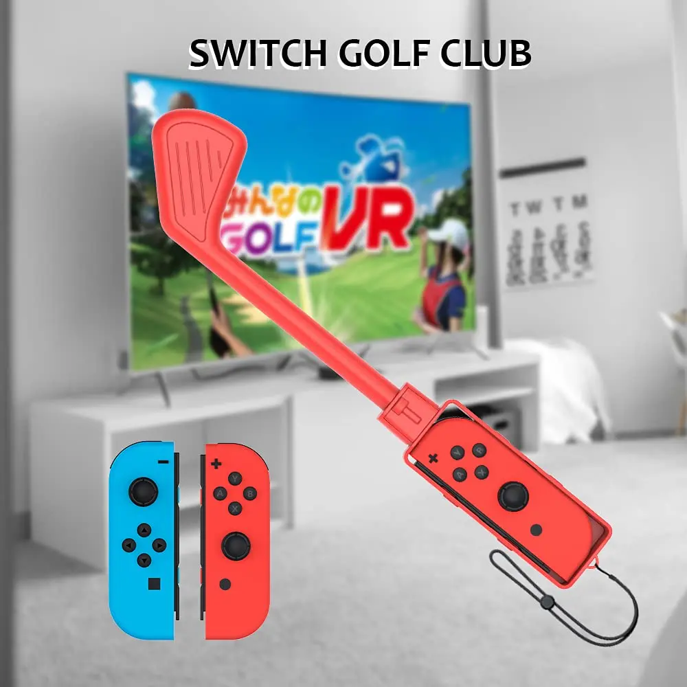 Uxilep Mario Golf Switch Joy-Con Accessories 2 Pack | Mini Hand Grip & Wrist Strap (Red & Blue) - view 8