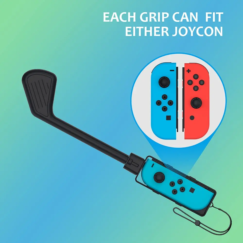 Uxilep Golf Club for Mario Golf: Super Rush | Nintendo Switch Joy-con Accessories 2 Pack (Black) - view 2