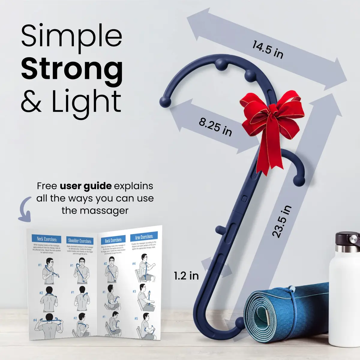 LiBa Trigger Point Hook Massager Navy | Deep Tissue Muscle Knot Relief for Neck, Back, and Full Body - view 2