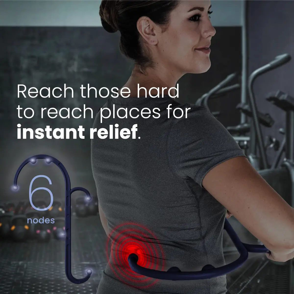 LiBa Trigger Point Hook Massager Navy | Deep Tissue Muscle Knot Relief for Neck, Back, and Full Body - view 3