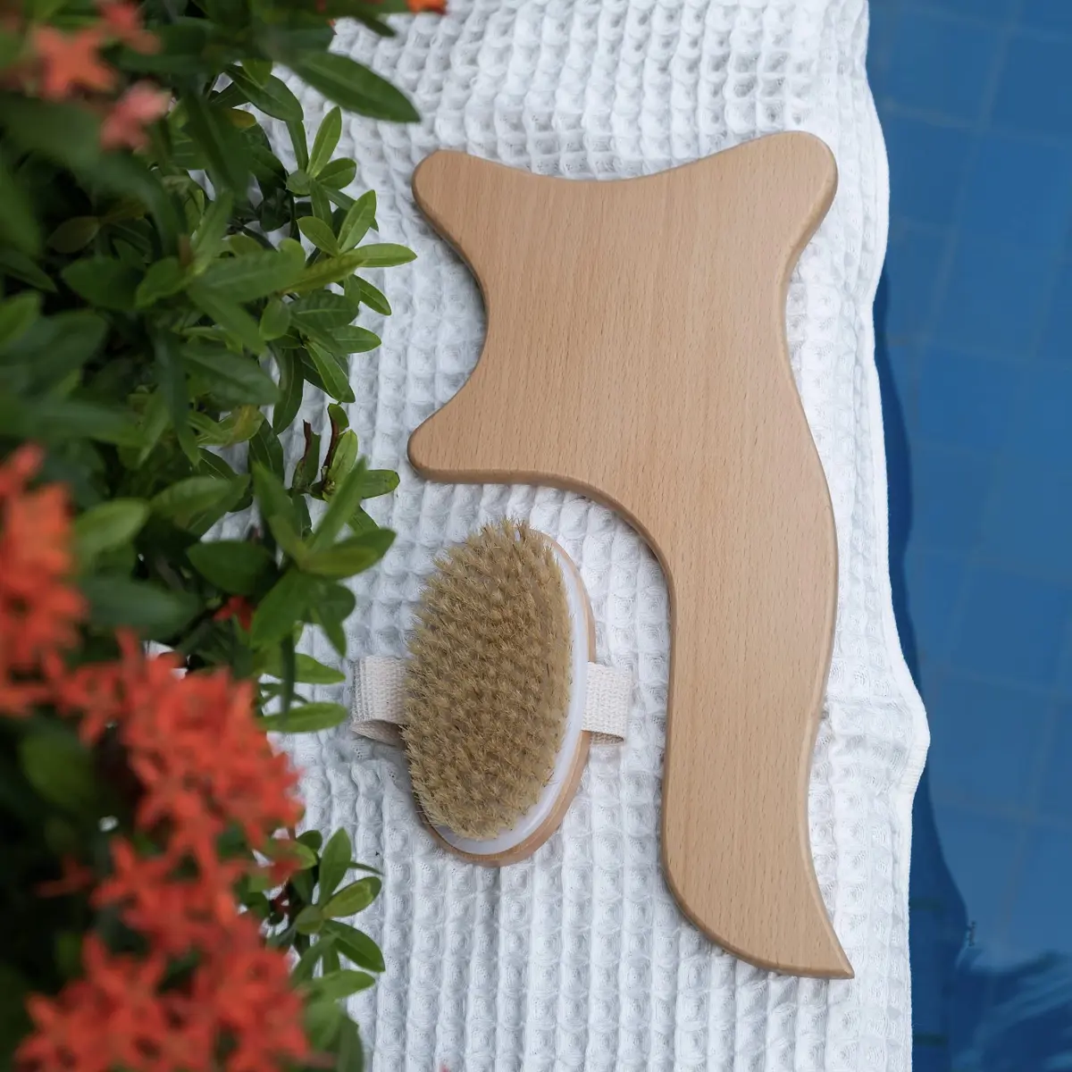 GustoGoods Lymphatic Drainage Paddle & Dry Skin Brush Set | 12 inch (30.48 cm) Paddle, Natural Bristle Brush - view 8