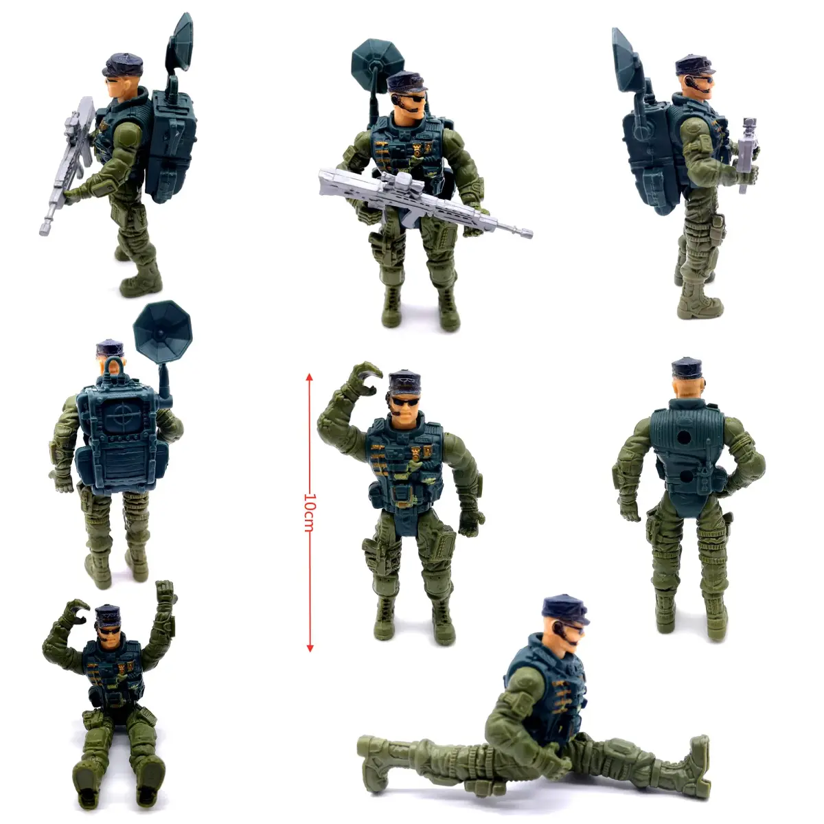 Guaishou Army Men Soldiers Action Figures 8 Pack 4 Inch (10.16 cm) | ASTM-Tested Educational Toy Playset - view 5