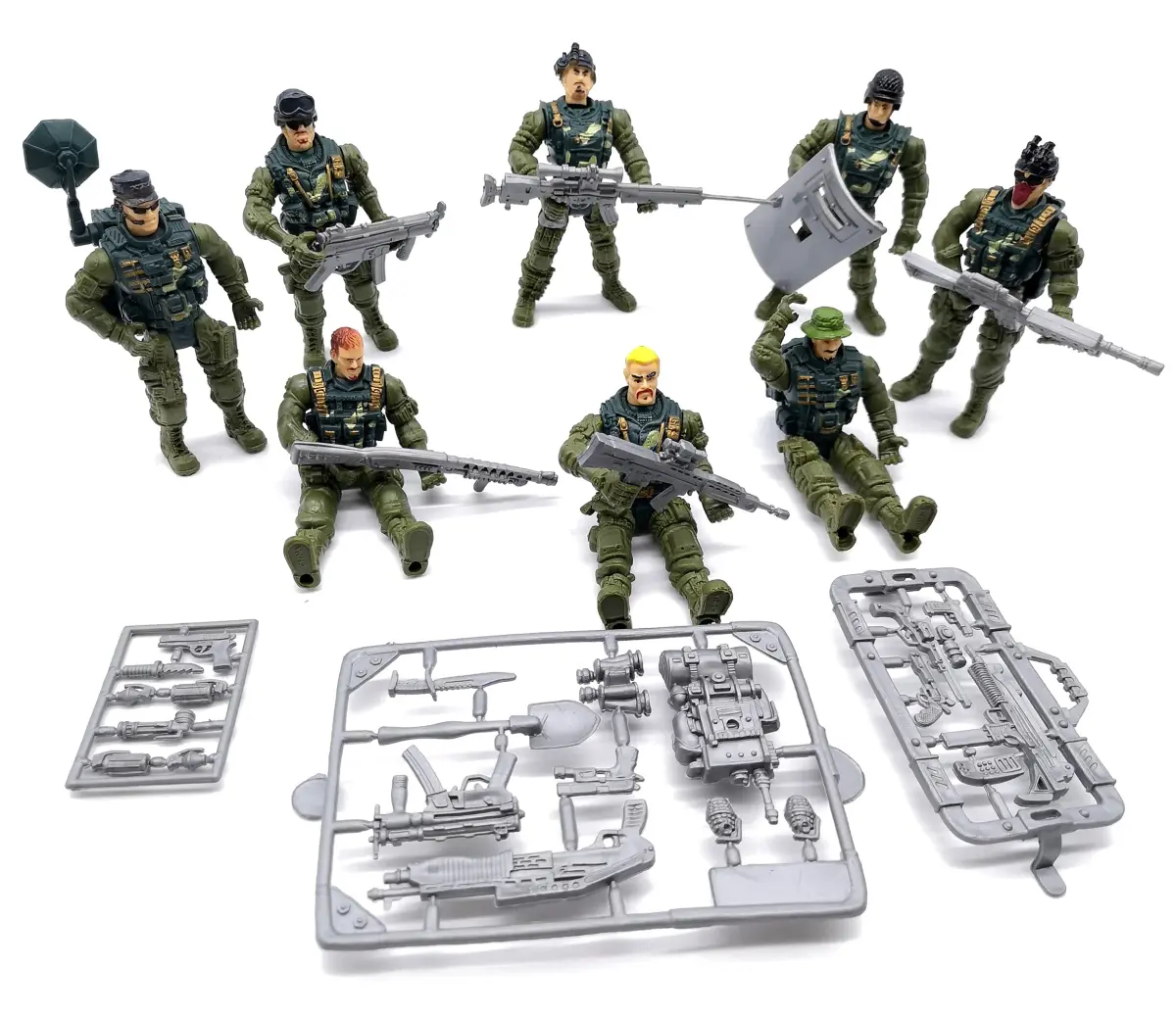 Guaishou Army Men Soldiers Action Figures 8 Pack 4 Inch (10.16 cm) | ASTM-Tested Educational Toy Playset - view 3
