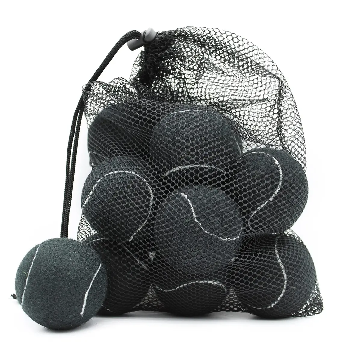 Magicorange Tennis Balls 12 Pack for Training & Pet Playing,Black | Durable Rubber & Felt, Bright Colors, Reusable Mesh Bag - main product image