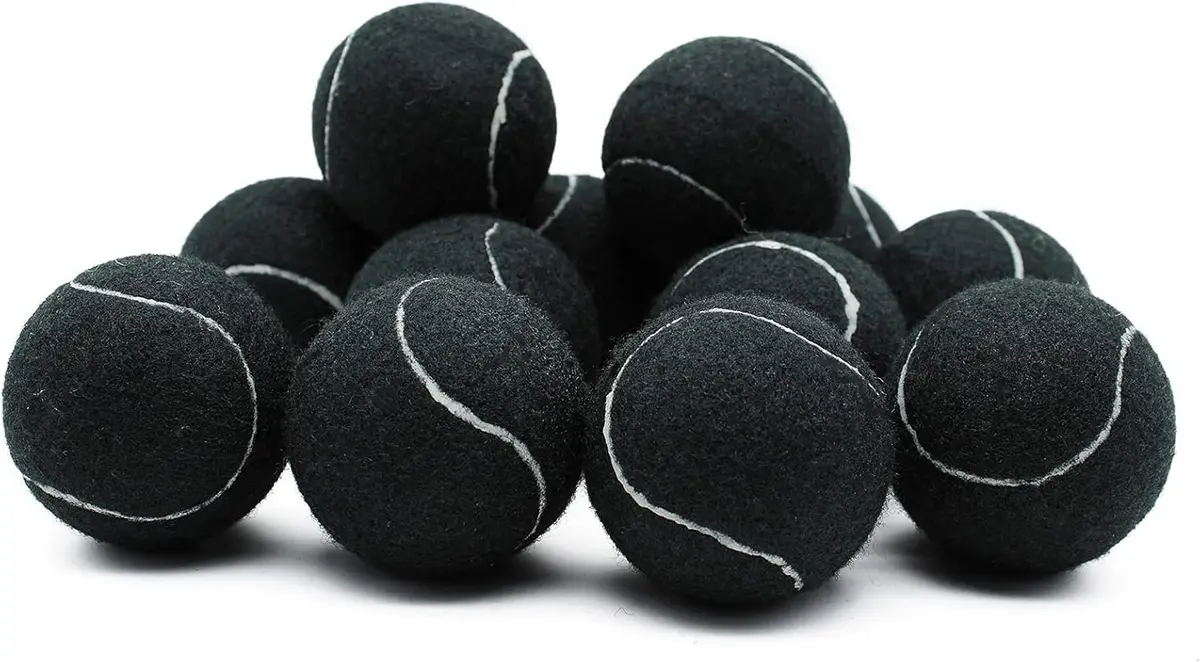 Magicorange Tennis Balls 12 Pack for Training & Pet Playing,Black | Durable Rubber & Felt, Bright Colors, Reusable Mesh Bag - view 3